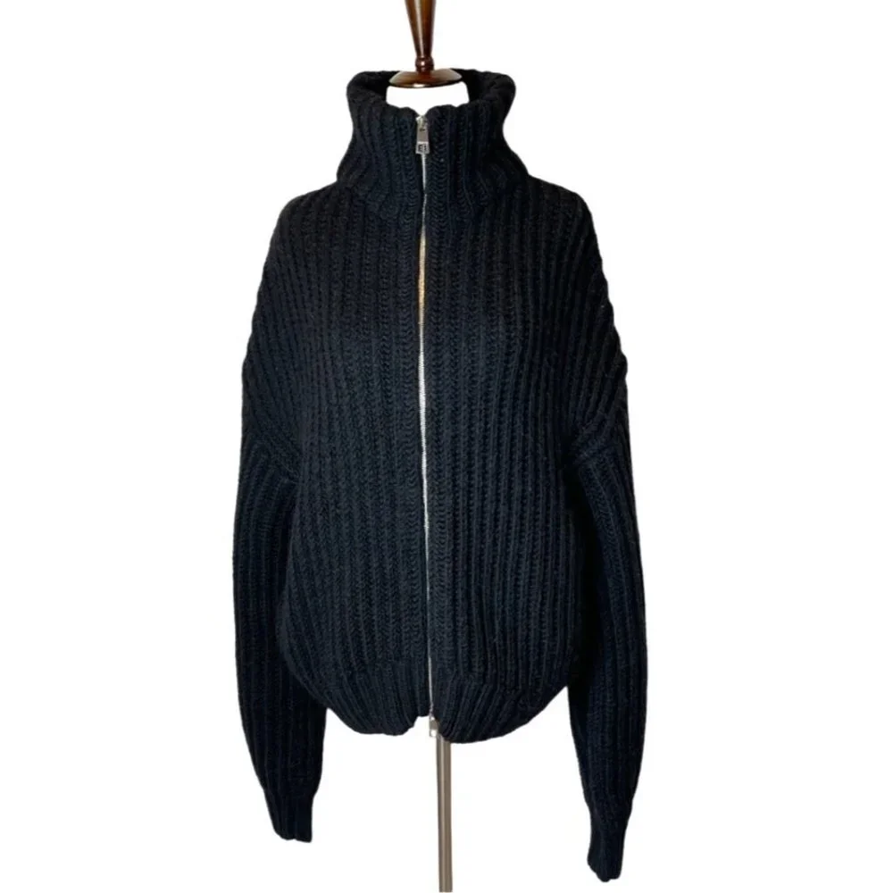 Zadig & Voltaire Black Knit Cardigan with Rainbow Heart Back Patch - Picture 3 of 11